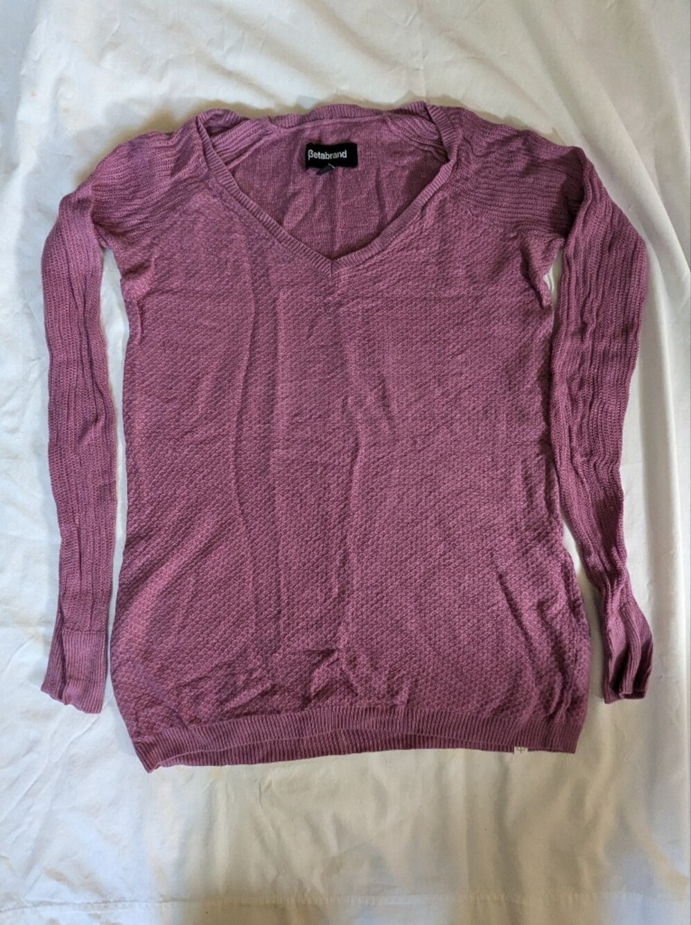 BetaBrand Cashmere Textured Long Sleeve Lightweight Sweater Size S